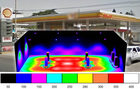 Ya se puede saber cómo quedará la estación de servicio antes de renovar la iluminación