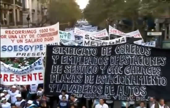 Trabajadores de Estaciones de Servicio adhieren a la movilización de la CGT