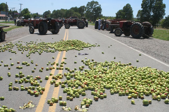 Alertan que la caída en la producción frutícola y la crisis petrolera en el sur perjudicó seriamente a los estacioneros