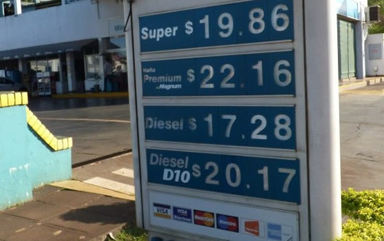 Los precios de los combustibles en la Argentina son un 30 por ciento más caros que el promedio mundial