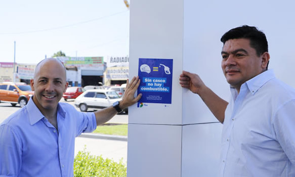 Ponen en práctica la campaña “Sin casco no hay combustible” con sanciones a las estaciones que no cumplan