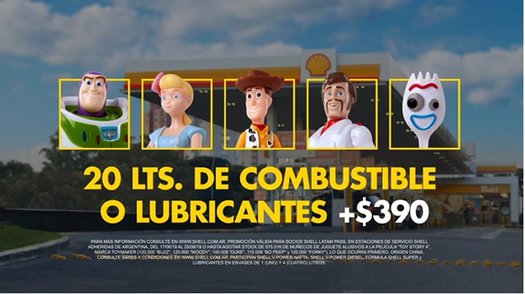 Con gran éxito se desarrolla la promo de Raízen en las estaciones Shell con los personajes de Toy Story 4