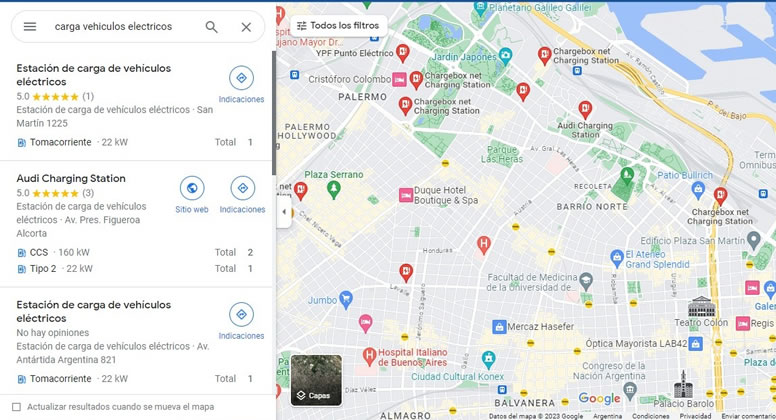Rutas Ecológicas en Google Maps: ya se encuentran los puntos de carga eléctrica en el país