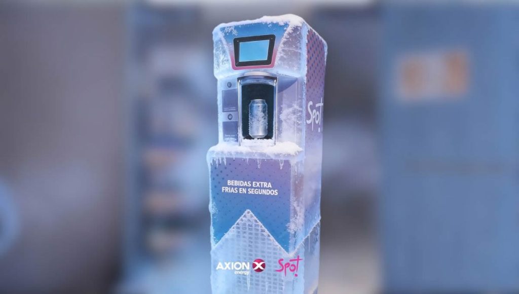 Máquinas que enfrían bebidas en 30 segundos ya operan en tiendas Spot! de estaciones AXION energy